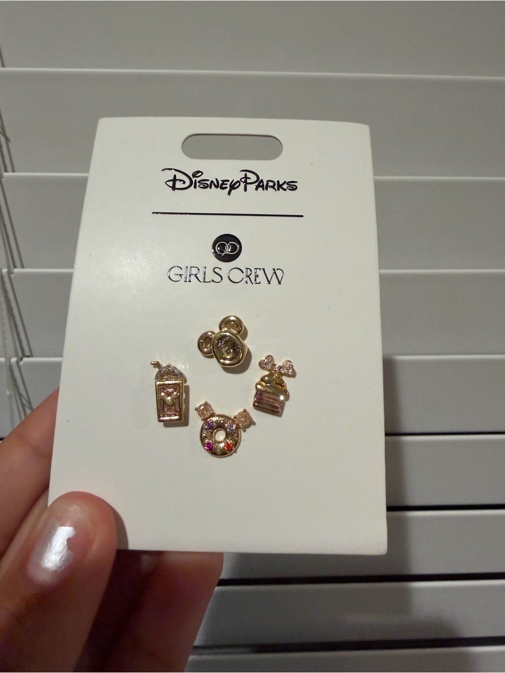 Disney Parks Girls Crew Gold snack Icon Earring Set